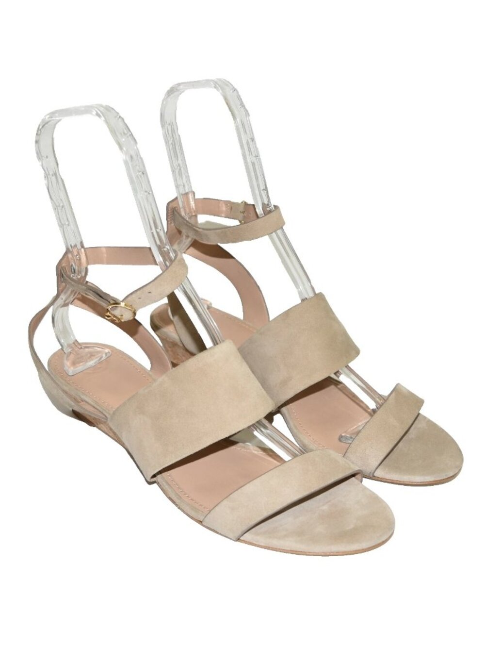 New! Tory Burch North Suede Low Wedge Sandal Fumo Tan Size 11 M CO1